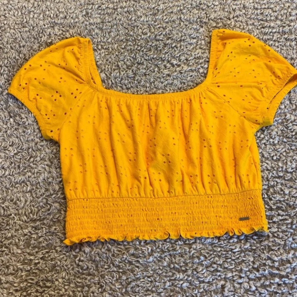 Hollister Yellow Off the Shoulder Top